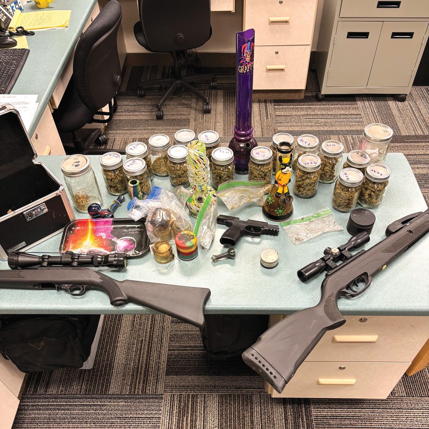 Saturday warrant turns up firearms, 270 grams of marijuana